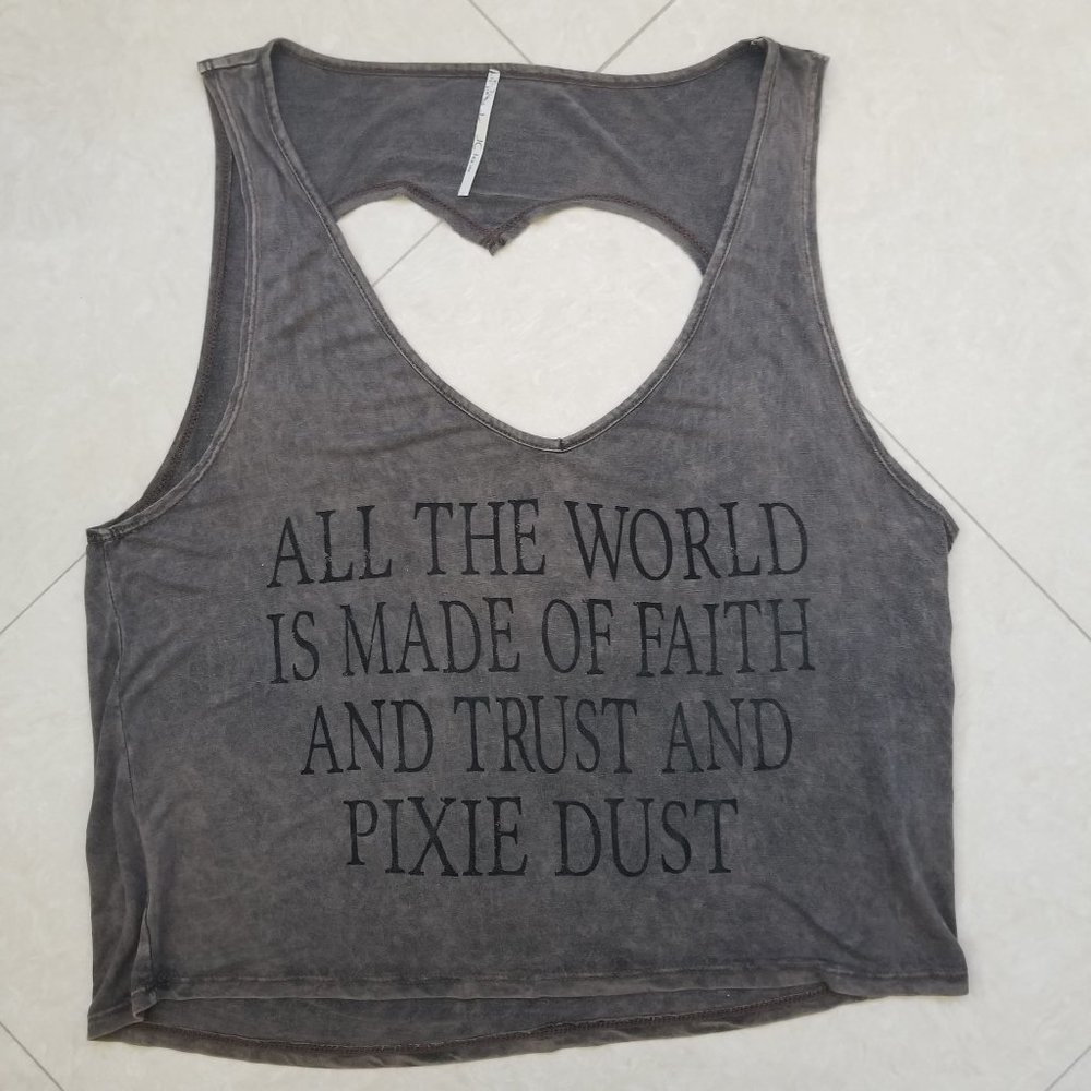 Faith Trust Pixie Dust Heart Cutout Tank Top